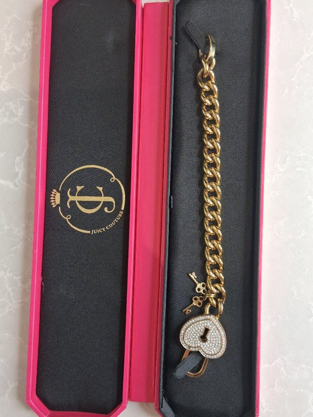 NWT Retired Juicy Couture "Prep Collection" Multi-Charm Toggle Bracelet
